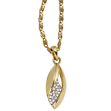 Anhänger 333 Gold Gelbgold bicolor mit Zirkonia Goldanhänger