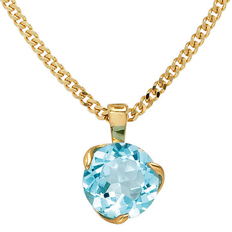 Anhänger 585 Gold Gelbgold 1 Blautopas hellblau Goldanhänger