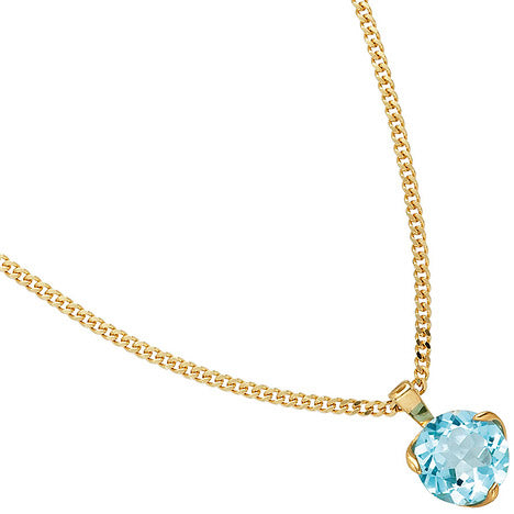 Anhänger 585 Gold Gelbgold 1 Blautopas hellblau Goldanhänger