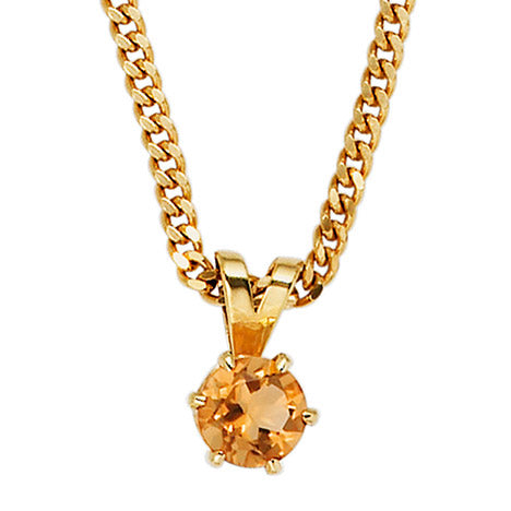 Anhänger 585 Gold Gelbgold 1 Citrin orange Goldanhänger