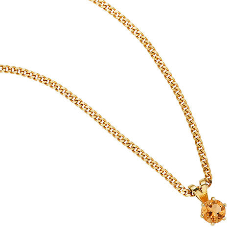 Anhänger 585 Gold Gelbgold 1 Citrin orange Goldanhänger