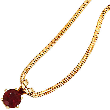 Anhänger 585 Gold Gelbgold 1 Granat rot Goldanhänger