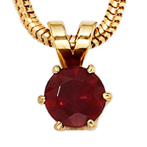 Anhänger 585 Gold Gelbgold 1 Granat rot Goldanhänger