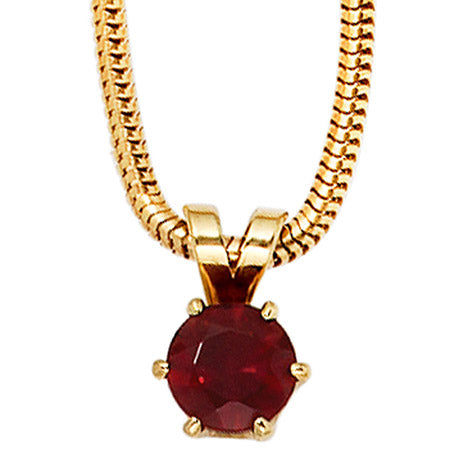 Anhänger 585 Gold Gelbgold 1 Granat rot Goldanhänger
