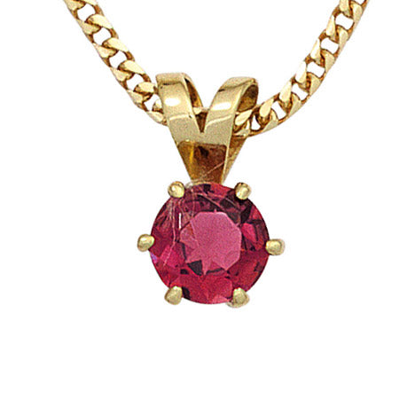 Anhänger 585 Gold Gelbgold 1 rosa Turmalin Goldanhänger