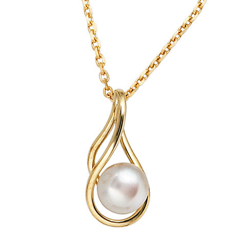 Anhänger 585 Gold Gelbgold 1 Süßwasser Perle Perlenanhänger
