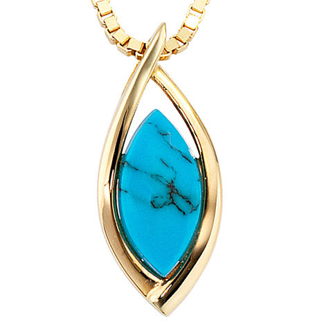 Anhänger 585 Gold Gelbgold 1 Türkis Goldanhänger