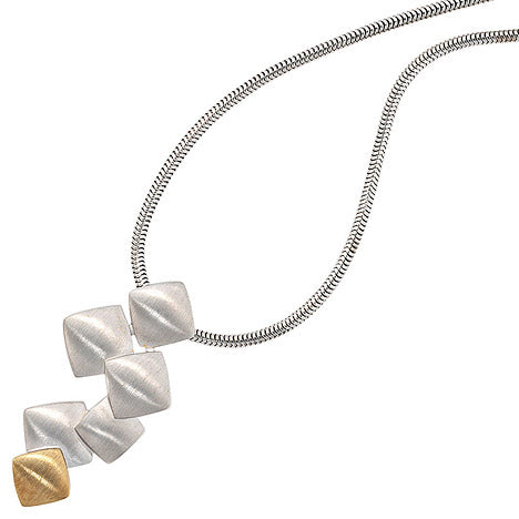 Anhänger 585 Gold Gelbgold mit 925 Sterling Silber bicolor mattiert Goldanhänger