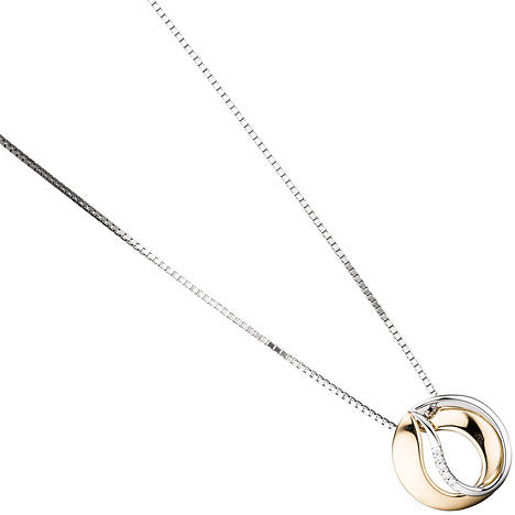 Anhänger 585 Gold Gelbgold Weißgold bicolor 5 Diamanten Brillanten Goldanhäger