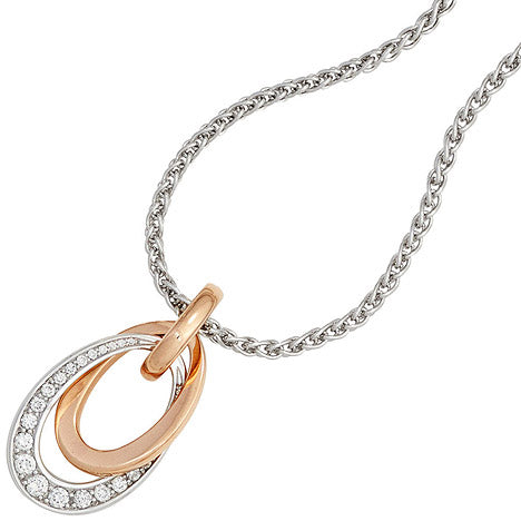 Anhänger 585 Gold Rotgold Weißgold bicolor 27 Diamanten Brillanten 0 28ct.