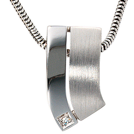 Anhänger 585 Gold Weißgold 1 Diamant 0 01ct. Weißgoldanhänger