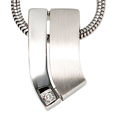Anhänger 585 Gold Weißgold 1 Diamant 0 01ct. Weißgoldanhänger