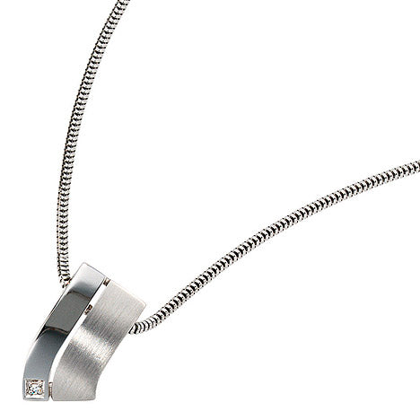 Anhänger 585 Gold Weißgold 1 Diamant 0 01ct. Weißgoldanhänger