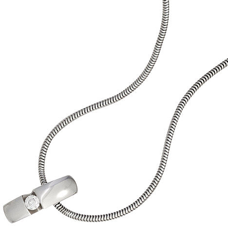 Anhänger 585 Gold Weißgold 1 Diamant Brillant 0 10ct. Weißgoldanhänger