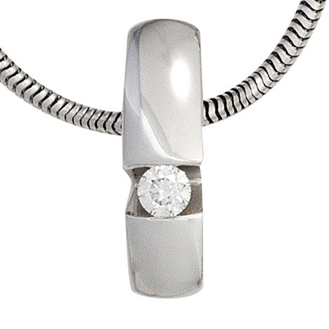 Anhänger 585 Gold Weißgold 1 Diamant Brillant 0 10ct. Weißgoldanhänger