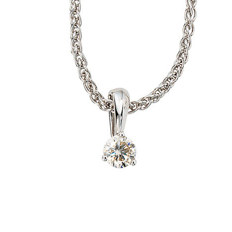 Anhänger 585 Gold Weißgold 1 Diamant Brillant 0 25ct. Solitär Diamantanhänger
