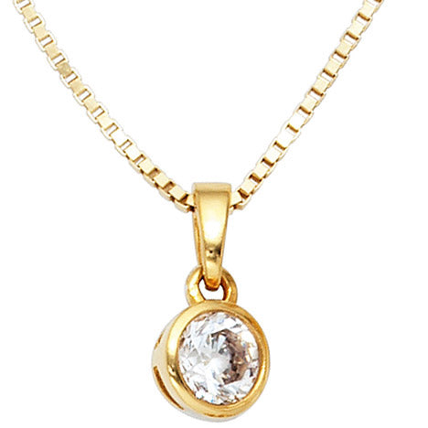 Anhänger 925 Sterling Silber gold vergoldet 1 Zirkonia