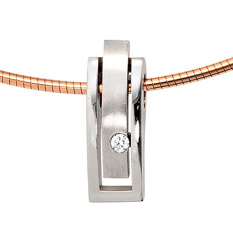 Anhänger 950 Platin matt 1 Diamant Brillant 0 10ct. Platinanhänger