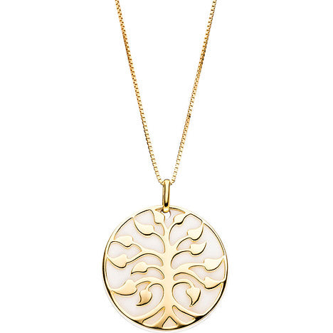 Anhänger Baum 925 Sterling Silber gold vergoldet 1 Achat-Imitation