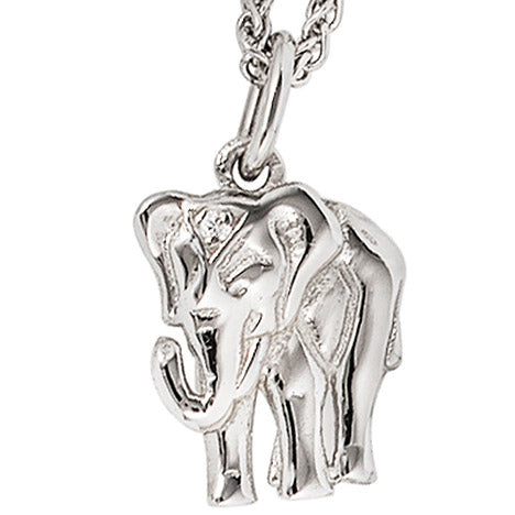 Anhänger Elefant 585 Gold Weißgold 1 Diamant Brillant Weißgoldanhänger