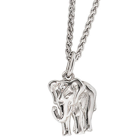 Anhänger Elefant 585 Gold Weißgold 1 Diamant Brillant Weißgoldanhänger