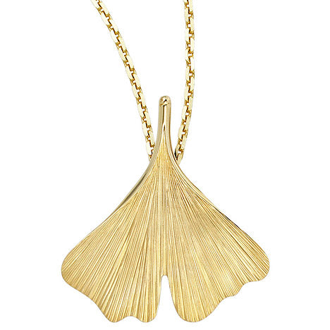 Anhänger Ginkgo Ginko 375 Gold Gelbgold