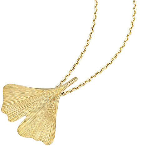 Anhänger Ginkgo Ginko 375 Gold Gelbgold