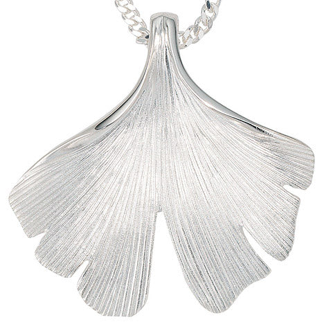 Anhänger Ginkgo Ginko 925 Sterling Silber mattiert