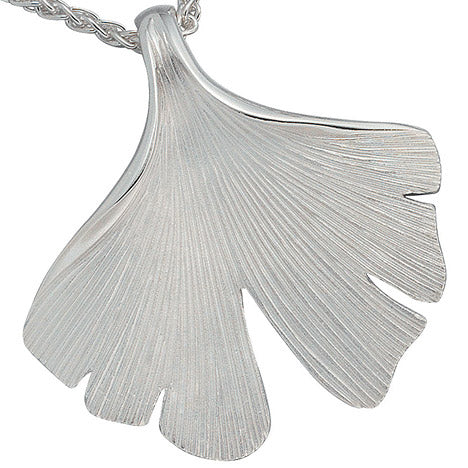 Anhänger Ginkgo Ginko 925 Sterling Silber mattiert