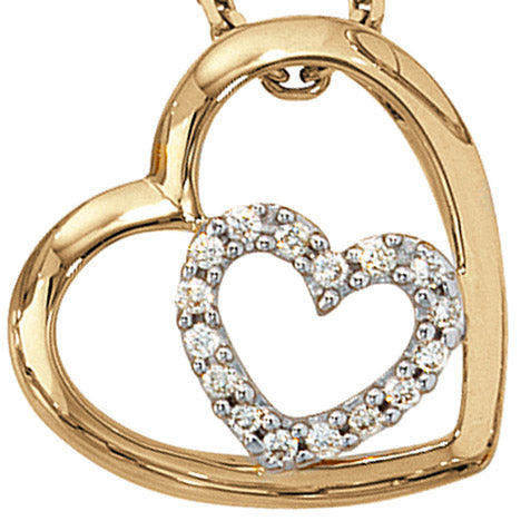 Anhänger Herz 585 Gold Gelbgold 16 Diamanten Brillanten 0 12ct. Herzanhänger