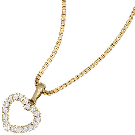 Anhänger Herz 585 Gold Gelbgold 18 Diamanten Brillanten 0 50ct. Herzanhänger