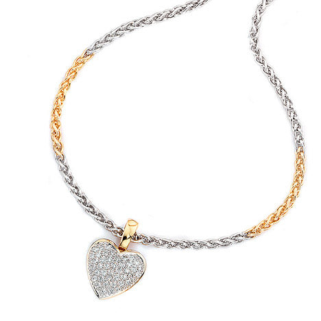 Anhänger Herz 585 Gold Gelbgold 42 Diamanten Brillanten 0 25ct. Herzanhänger