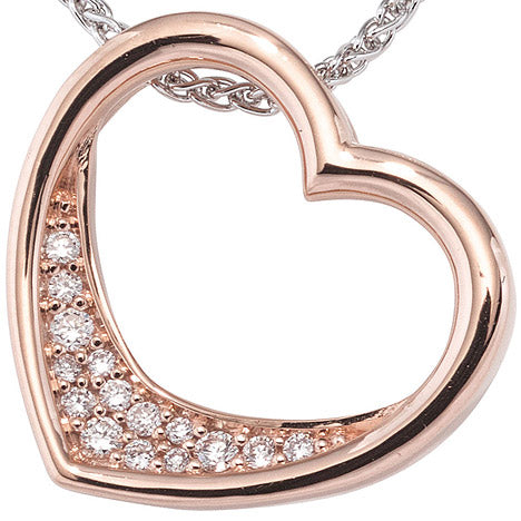 Anhänger Herz 585 Gold Rotgold 15 Diamanten Brillanten 0 08ct. Herzanhänger