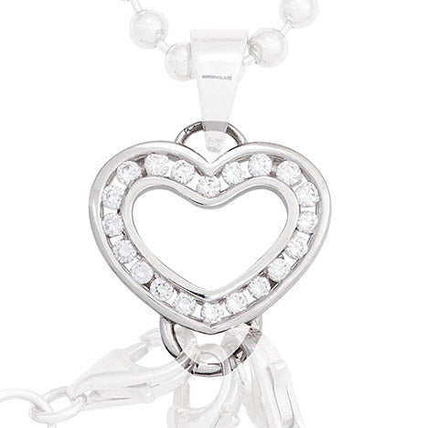 Anhänger Herz Carrier Träger für Charms 925 Sterling Silber 20 Zirkonia