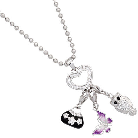 Anhänger Herz Carrier Träger für Charms 925 Sterling Silber 20 Zirkonia