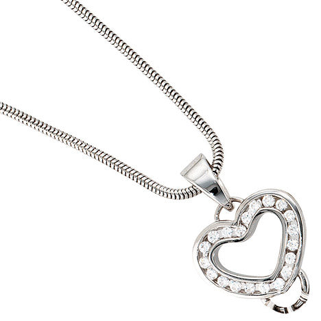 Anhänger Herz Carrier Träger für Charms 925 Sterling Silber 20 Zirkonia