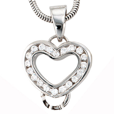 Anhänger Herz Carrier Träger für Charms 925 Sterling Silber 20 Zirkonia