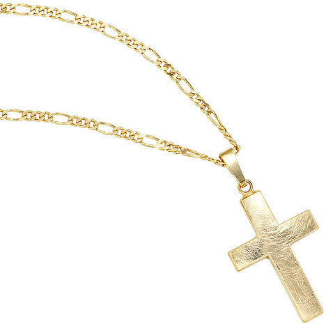 Anhänger Kreuz 333 Gold Gelbgold eismatt Kreuzanhänger Goldkreuz