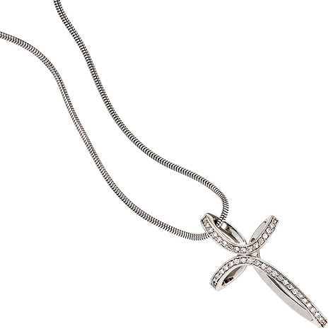 Anhänger Kreuz 585 Gold Weißgold 40 Diamanten Brillanten Kreuzanhänger Goldkreuz