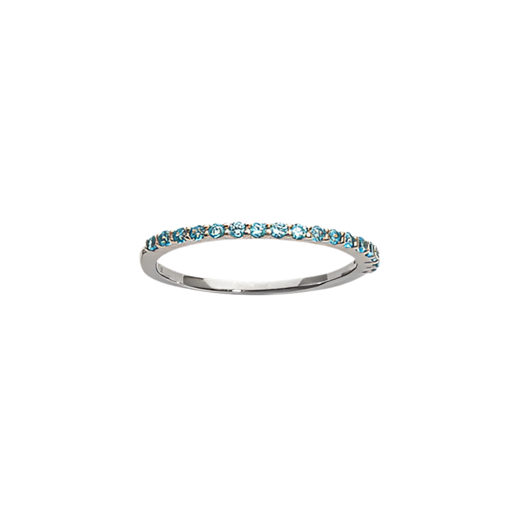 Ring 925 Silber blau Größe 56