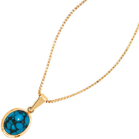 Anhänger oval 585 Gold Gelbgold 1 Türkis Goldanhänger