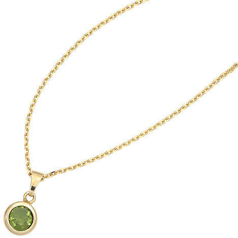 Anhänger rund 585 Gold Gelbgold 1 Peridot grün Goldanhänger