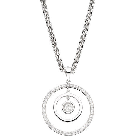 Anhänger rund 925 Sterling Silber rhodiniert mit Zirkonia