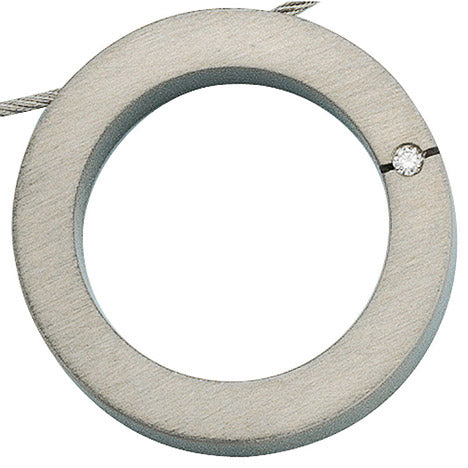 Anhänger rund Titan mattiert 1 Diamant Brillant 0 03ct.