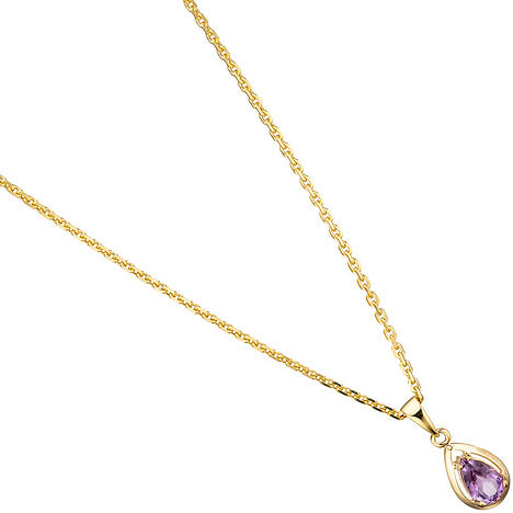 Anhänger Tropfen 333 Gold Gelbgold 1 Amethyst lila violett Goldanhänger