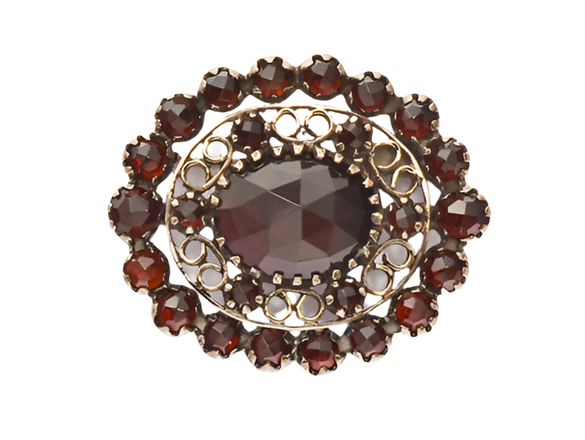 Brosche Granat 925