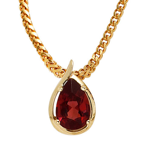 Anhänger Tropfen 585 Gold Gelbgold 1 Granat rot Goldanhänger