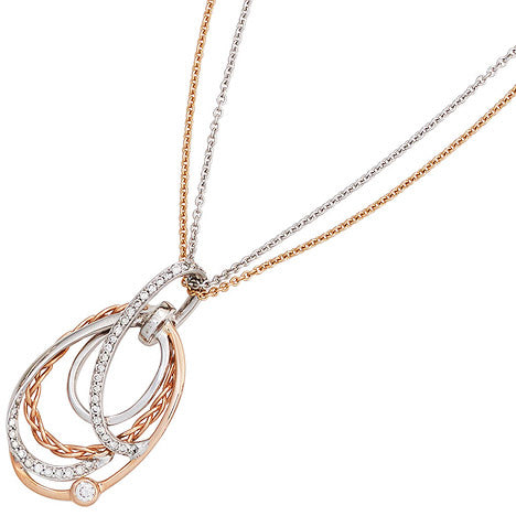 Anhänger verschlungen 585 Gold Weißgold Rotgold bicolor 41 Diamanten Brillanten