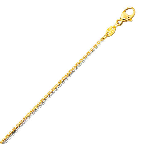 Ankerkette 2-reihig 585 Gelbgold Weißgold 45 cm Gold Kette Weißgoldkette