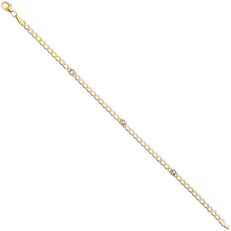 Armband 333 Gold Gelbgold 3 Blautopase hellblau blau 19 cm Goldarmband Karabiner